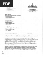 Nienow Legislative Oversight Hearing Request Letter