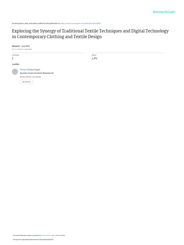 Traditional Textile Meets Digital Design | PDF | Textiles | Loom
