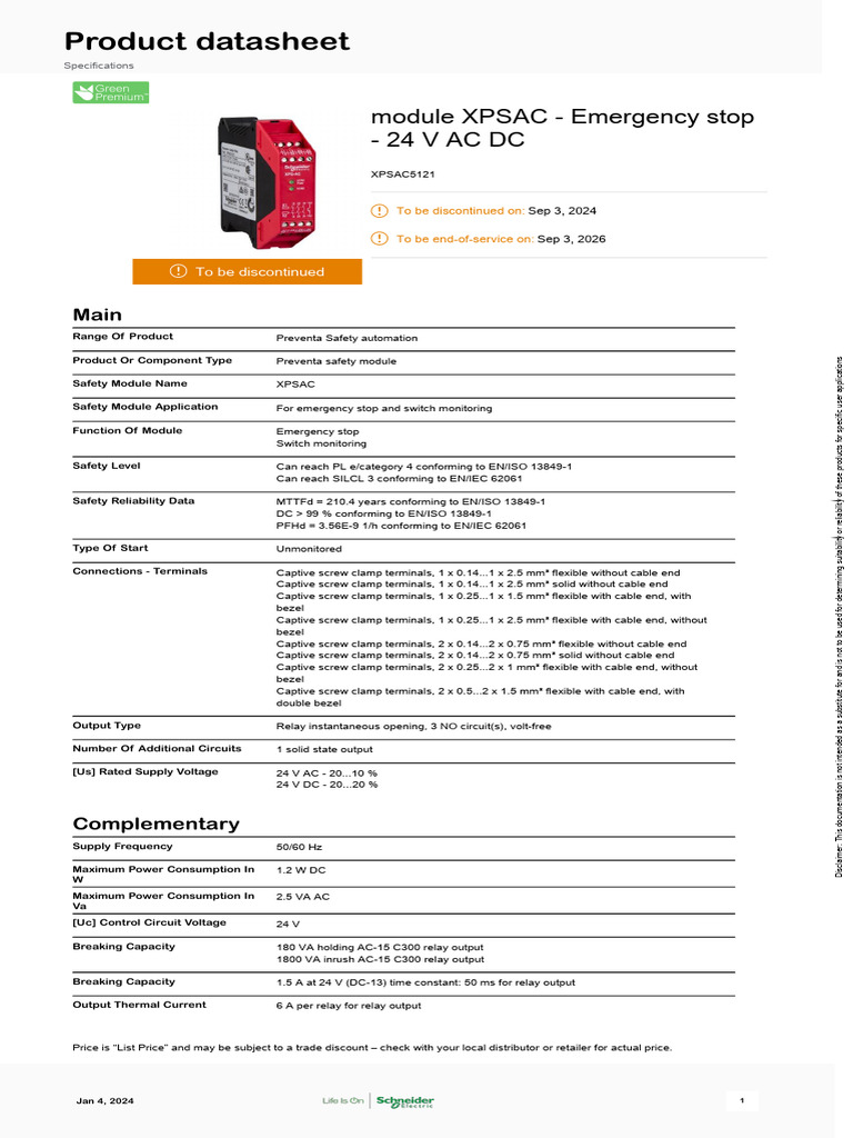 XPSAC5121 Emergency Stop Module Update | PDF | Relay | Manufactured Goods