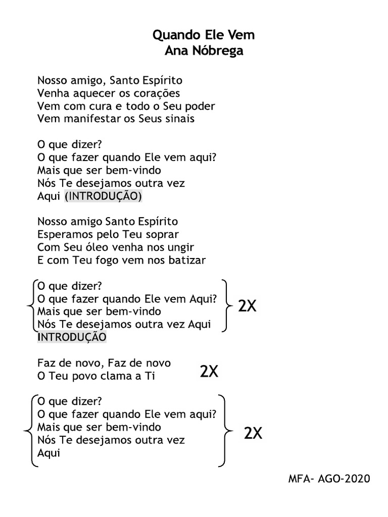 Quando Ele Vem - Ana Nobrega | PDF