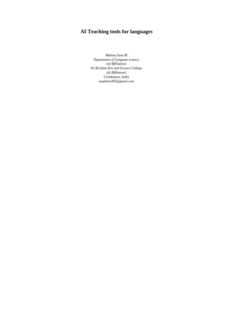 AI Tools for Language Learning Insights | PDF | Artificial Intelligence ...