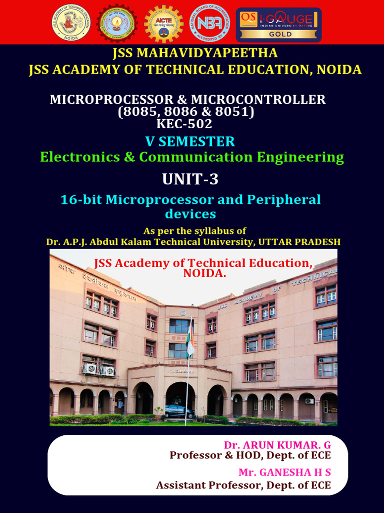 Unit 3 - 16-Bit Microprocessor and Peripheral Devices | PDF | Central ...