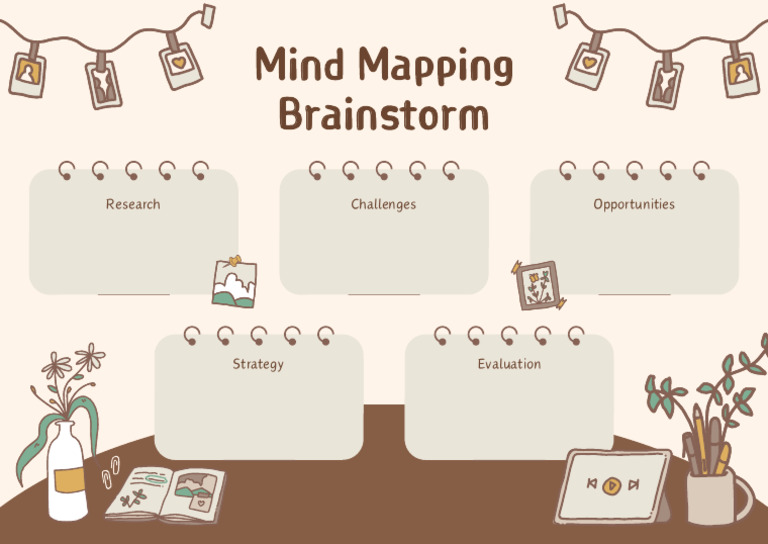 Brown Beige Cute Simple Mind Mapping Brainstorm Graphic Organizer ...