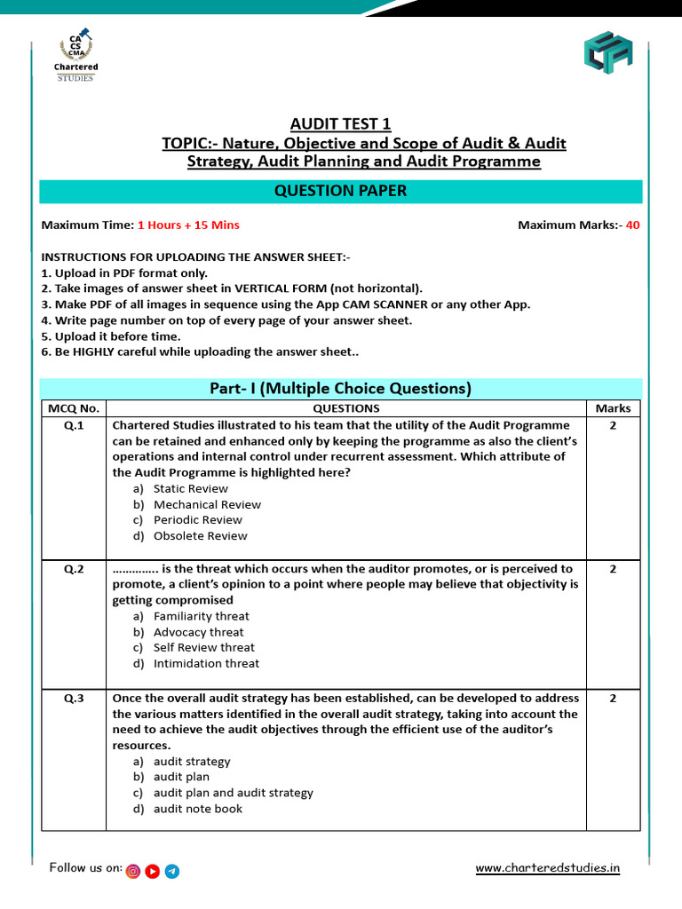 Audit Test: Nature, Objectives & Planning | PDF | Audit | Business