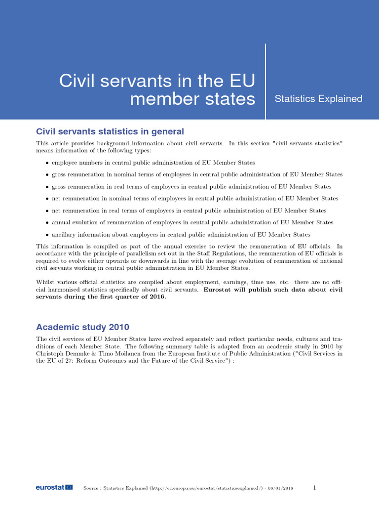 EU Civil Servants: Structure and Statistics | PDF | Salary | Civil Service