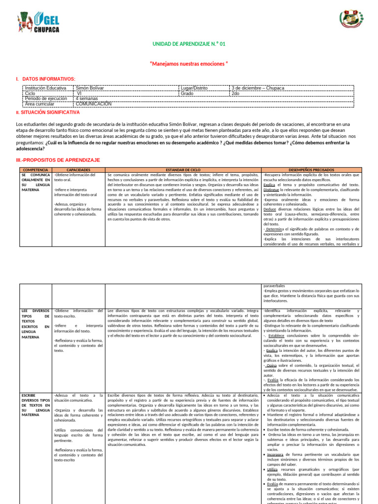 Manejo de emociones en estudiantes | PDF | Aprendizaje | Información
