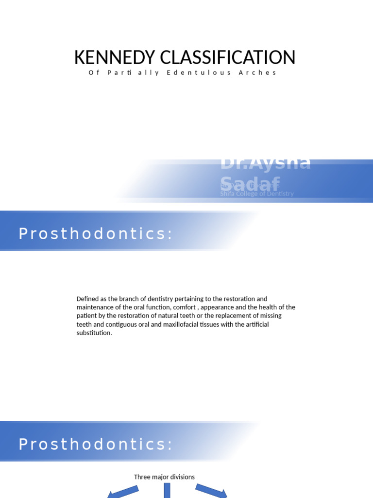 Kennedy Classification | PDF | Prosthodontics | Dentures