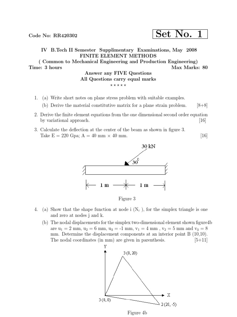 Rr420302 Finite Element Methods | PDF | Finite Element Method | Matrix ...