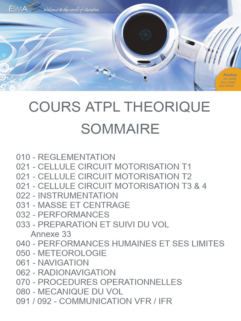 Cours ATPL Théorique et Réglementation | PDF