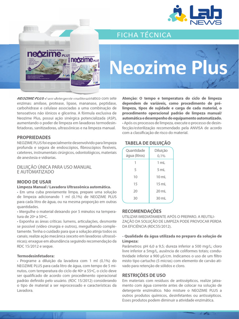 Ficha Técnica do Neozime Plus | PDF
