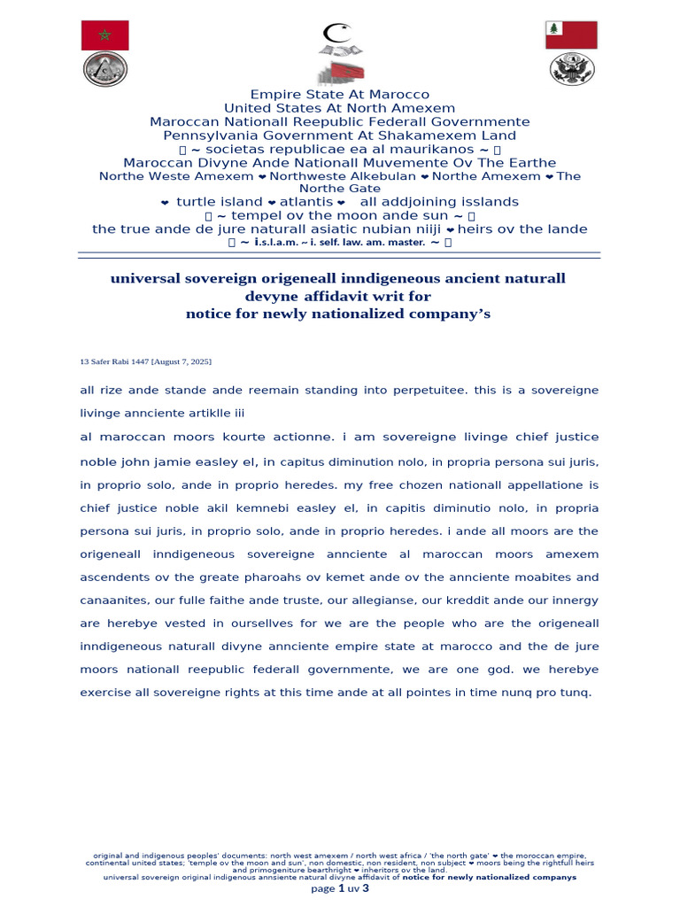 Sovereign Notice for Nationalized Company | PDF