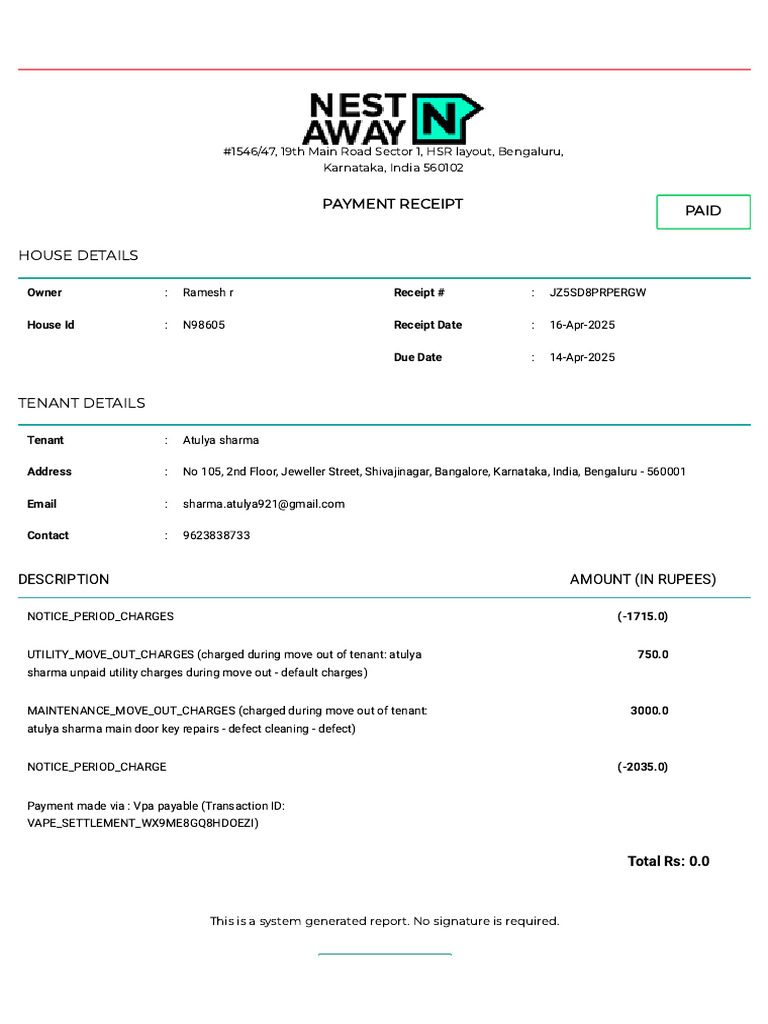 Internal Houses Receipt Id JZ5SD8PRPERGW&Auth Token ...