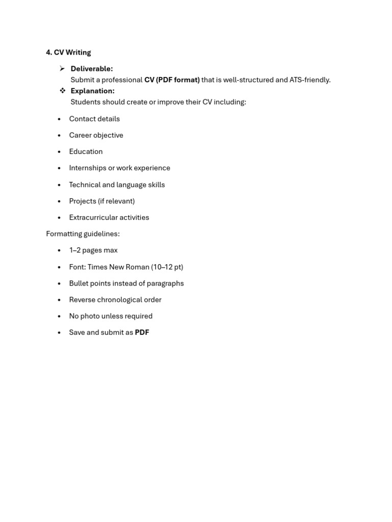 ATS-Friendly CV Writing Guide | PDF