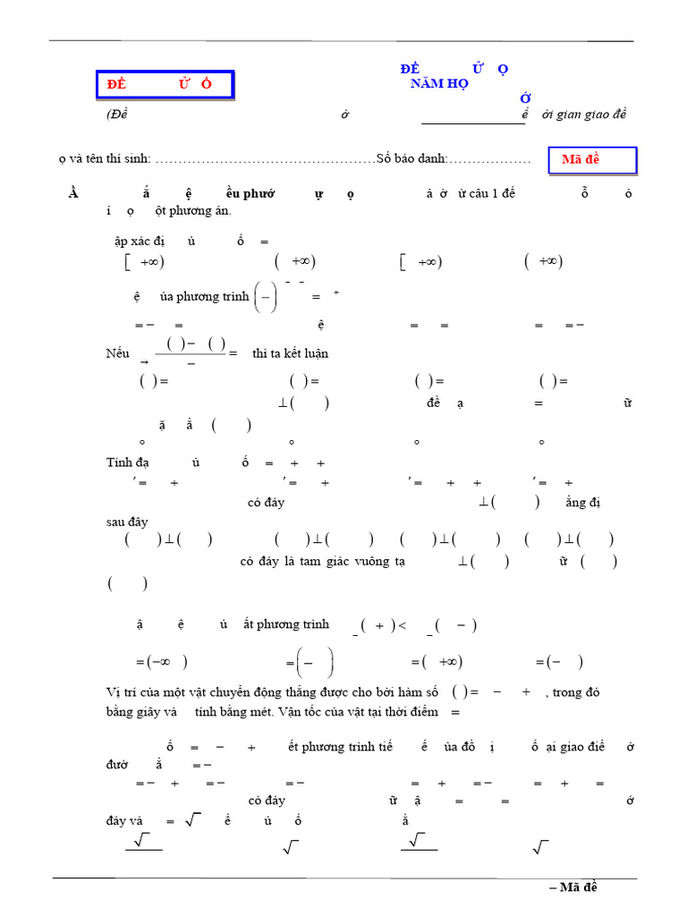 05 de Thi Thu Cuoi Hoc Ki 2 Mon Toan 11 Nam Hoc 2024 2025 Co Dap An | PDF