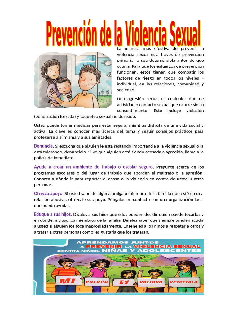 Prevención de la Violencia Sexual en Aulas | PDF