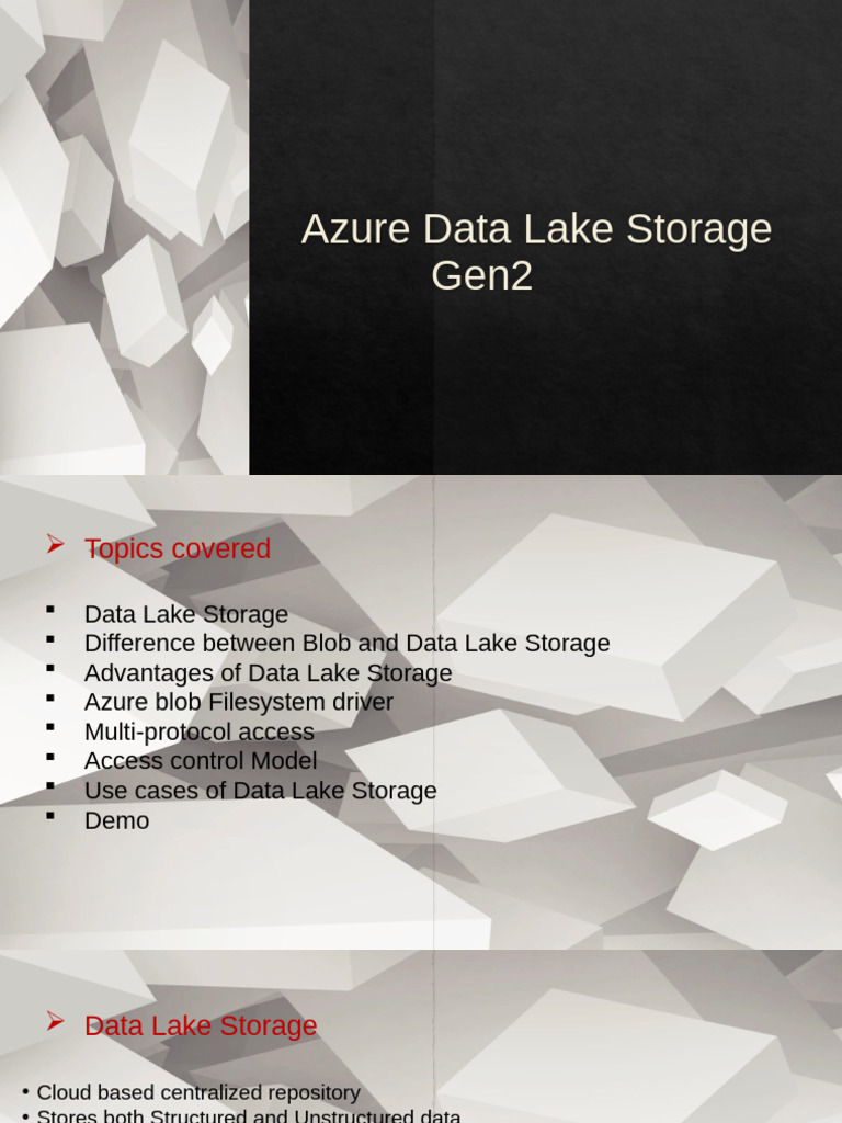 Azure Data Lake Storage Overview | PDF | Apache Hadoop | Data