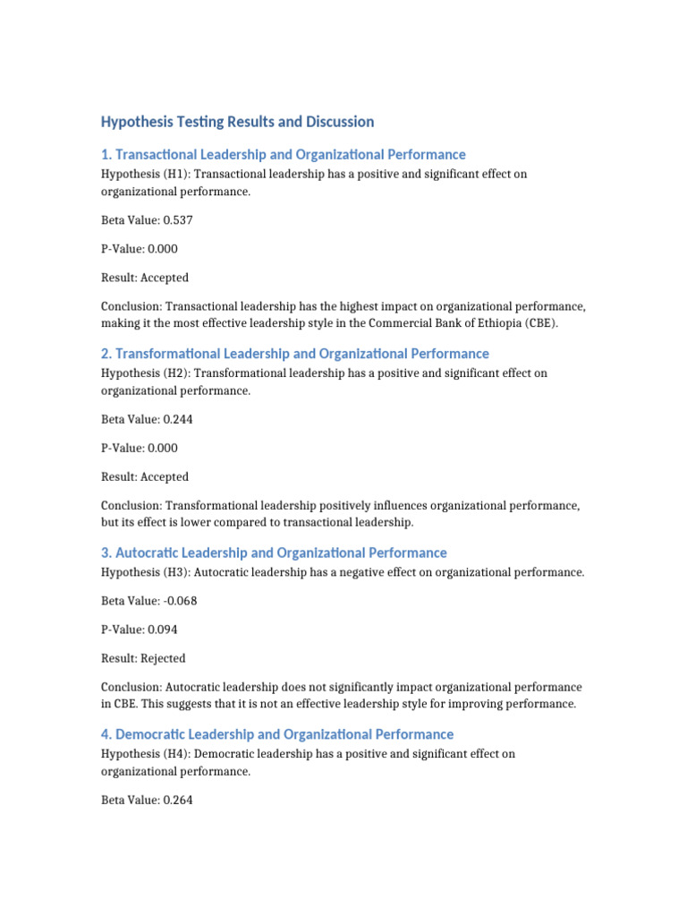 Leadership Styles Impact on Performance | PDF