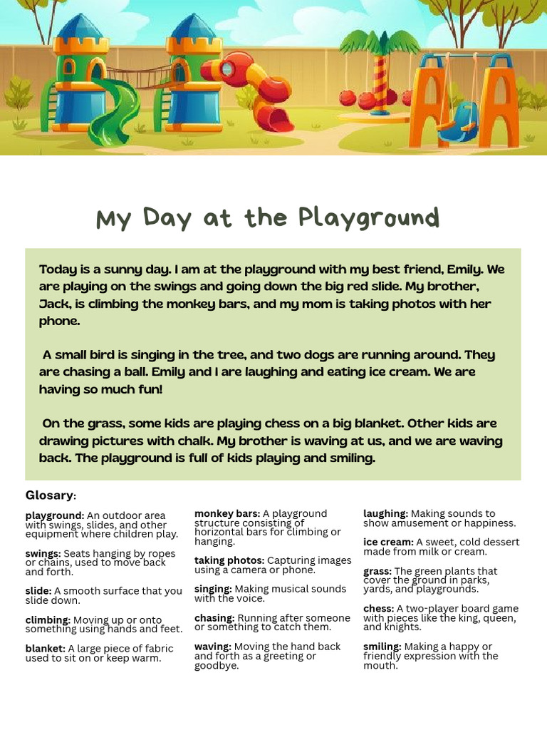My Day at the Playground (1) | PDF | Playground