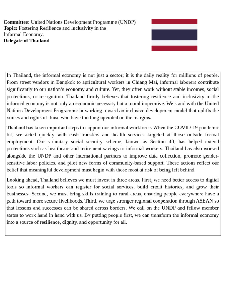 Position Paper UNDP Thailand | PDF