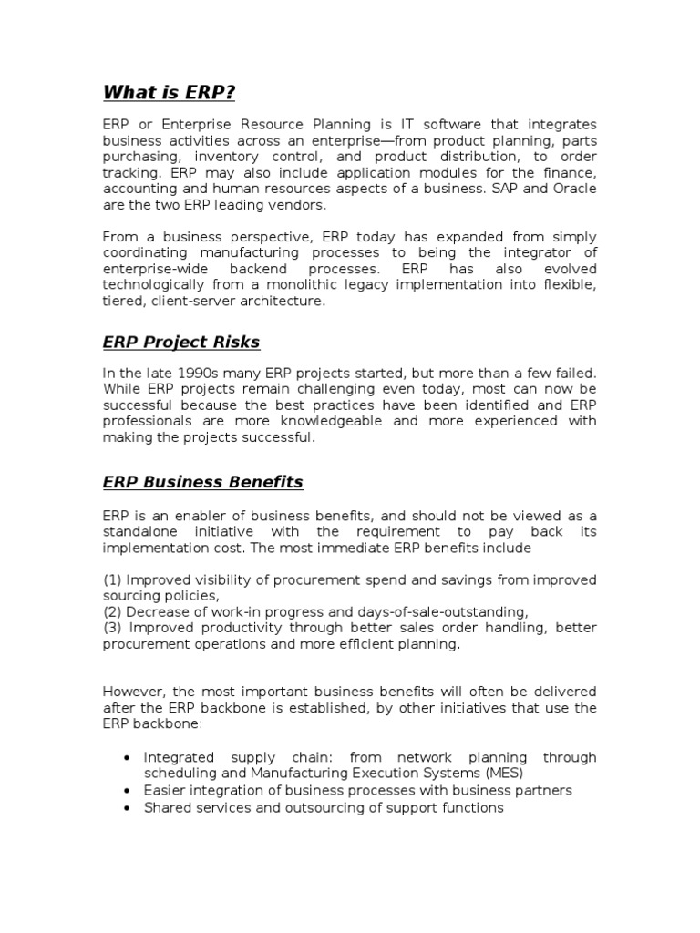 ERP Implementation in Steel Industry | PDF | Enterprise Resource ...