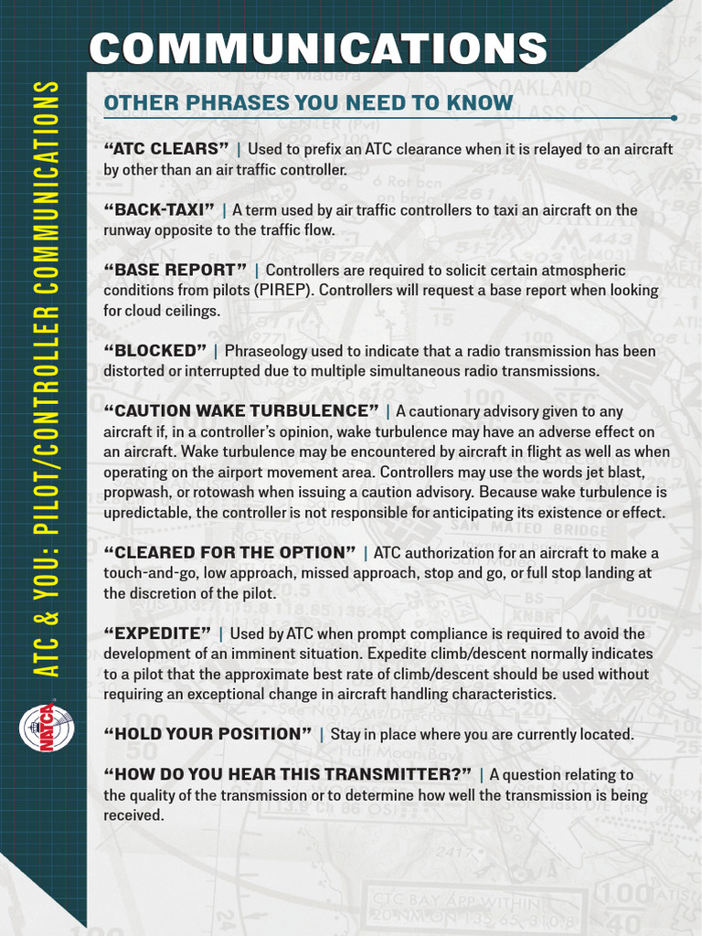 ATC Communication Terminology Guide | PDF | Air Traffic Control | Radar