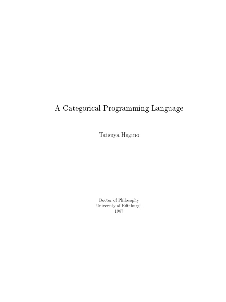 Categorical Programming Language Theory | PDF | Category Theory | Algebra