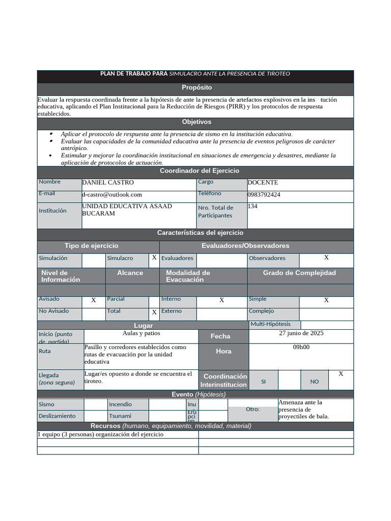 001 Formato Informe Sim 27-06-2025 | PDF | Simulación | Servicios de ...