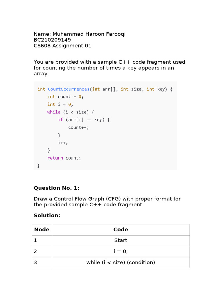 C++ Control Flow Graph Analysis | PDF