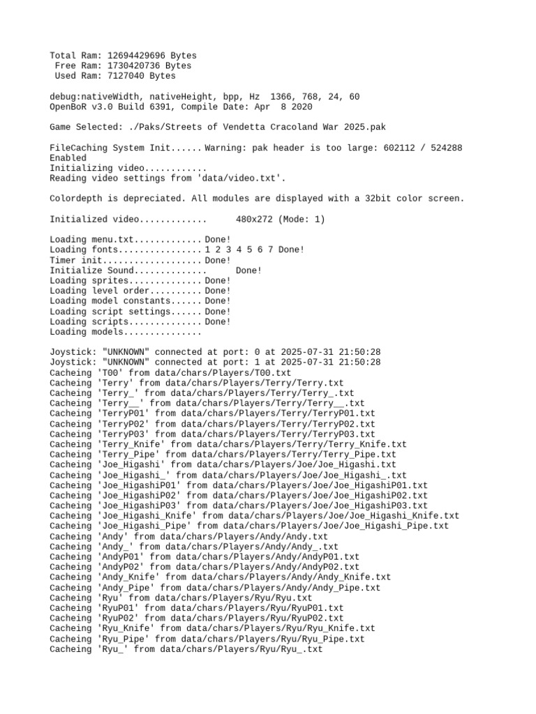 OpenBoR v3.0 System Initialization | PDF | Text File | Computer Data