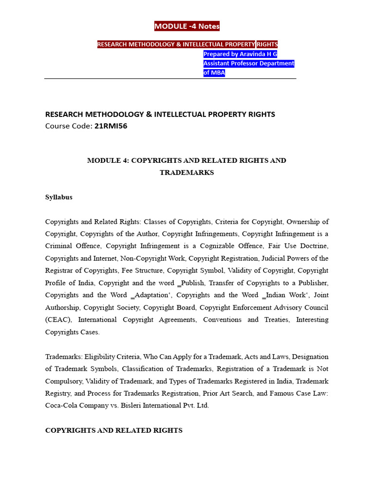 Copyrights and Adaptation Rights Overview | PDF | Copyright | Trademark