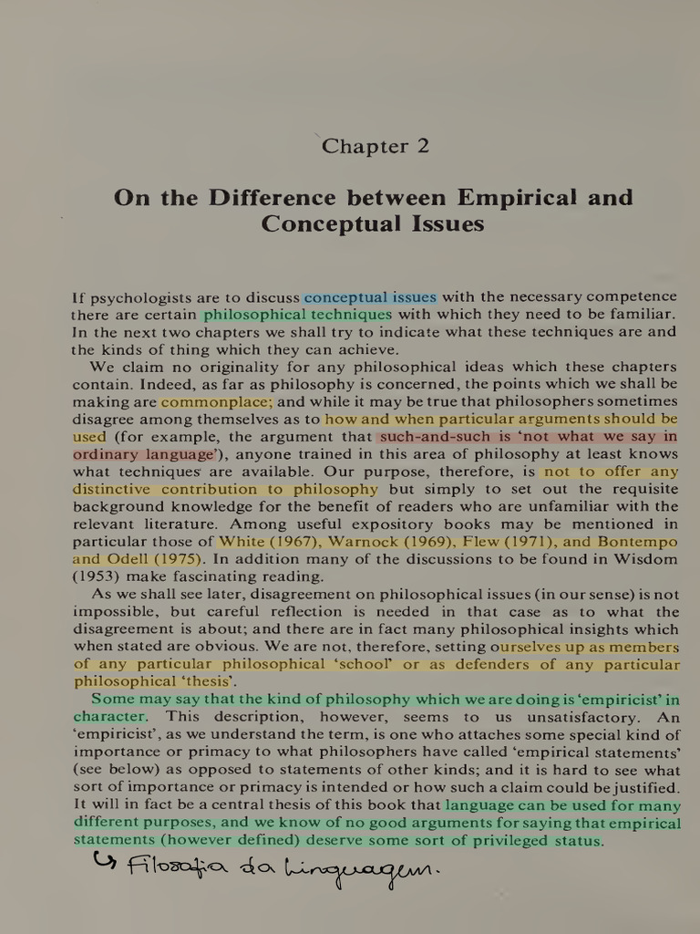Empirical vs. Conceptual Issues in Psychology | PDF | Truth | Concept