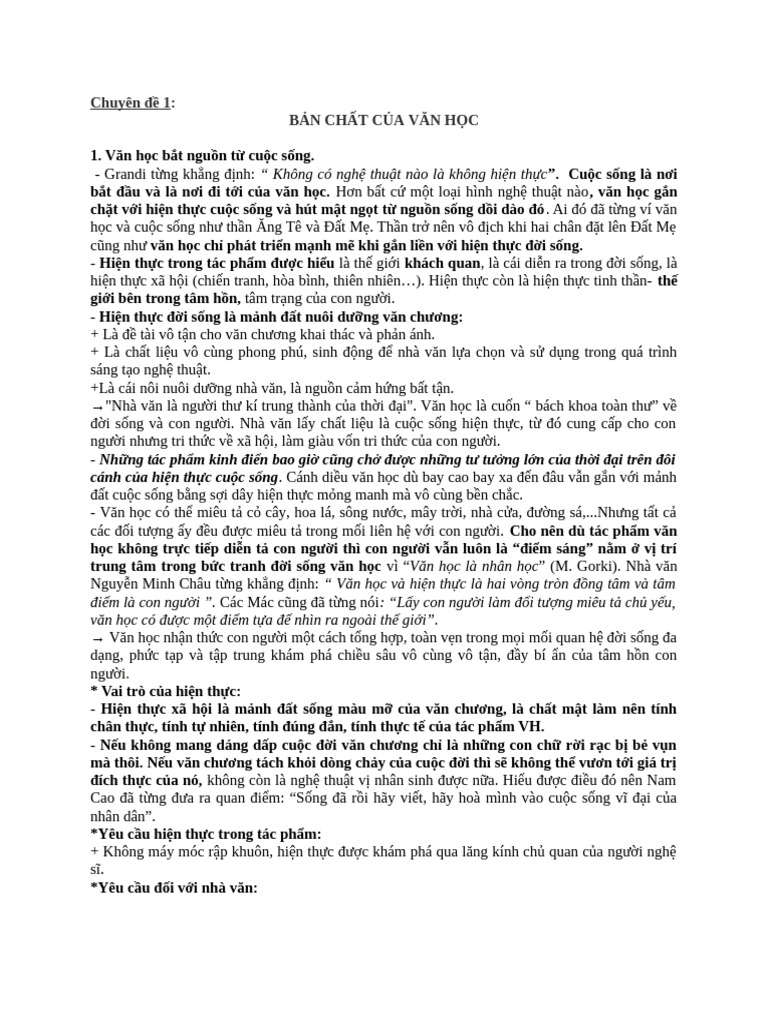 Chuyên Đề 1 Lí Thuyết Và Bt | PDF