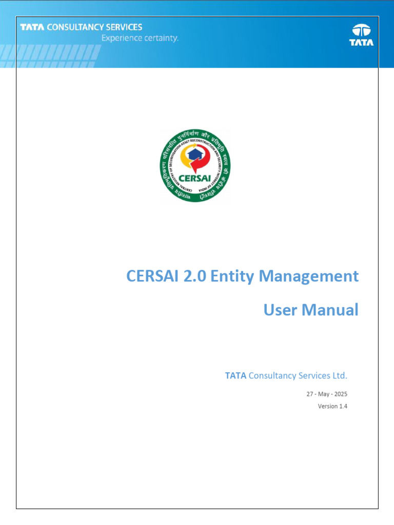 CERSAI 2.0 User Manual Overview | PDF | Computing | Software