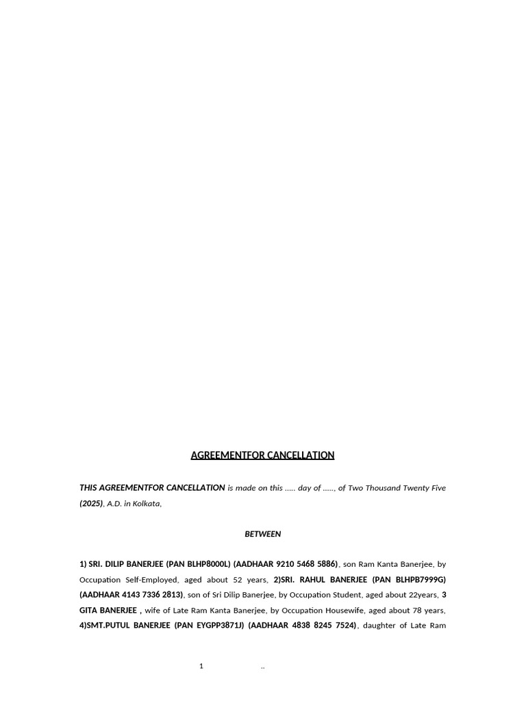 Cancellation Agreement for MoU | PDF | Business Law | Contract Law