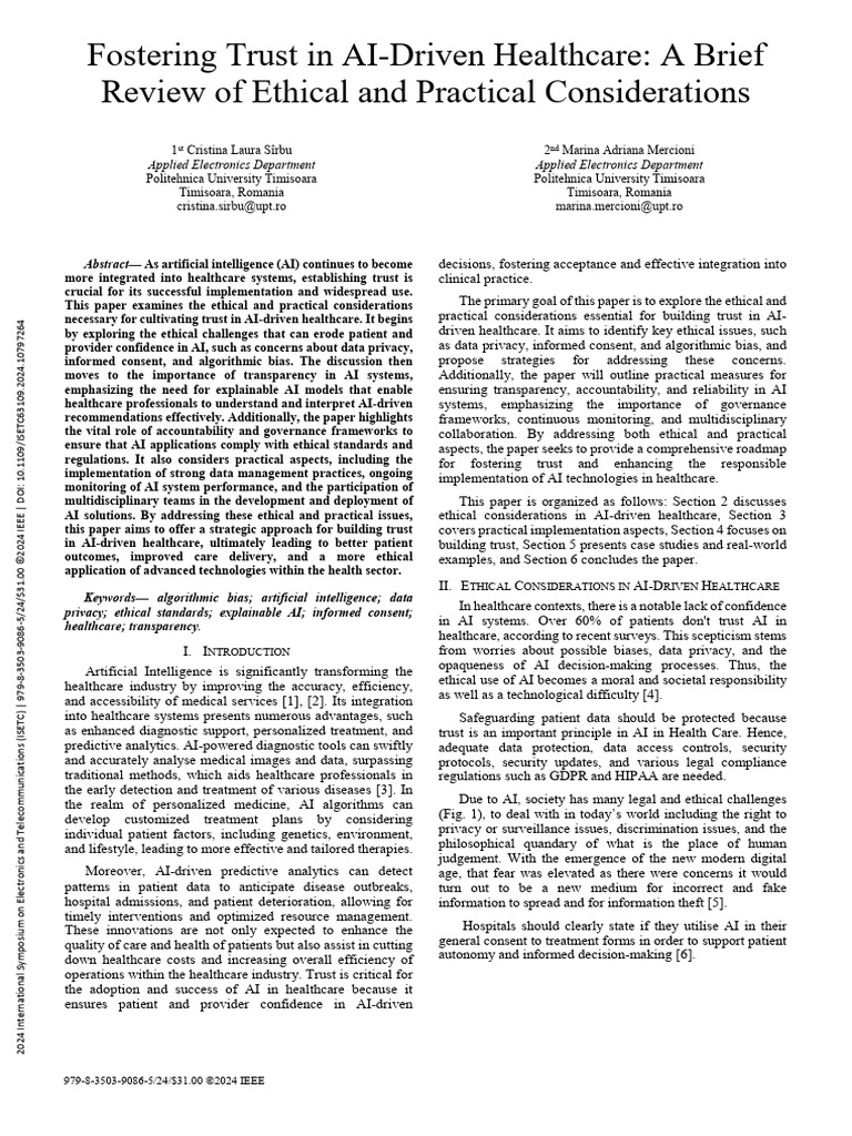 Trust in AI for Healthcare Ethics | PDF | Artificial Intelligence ...