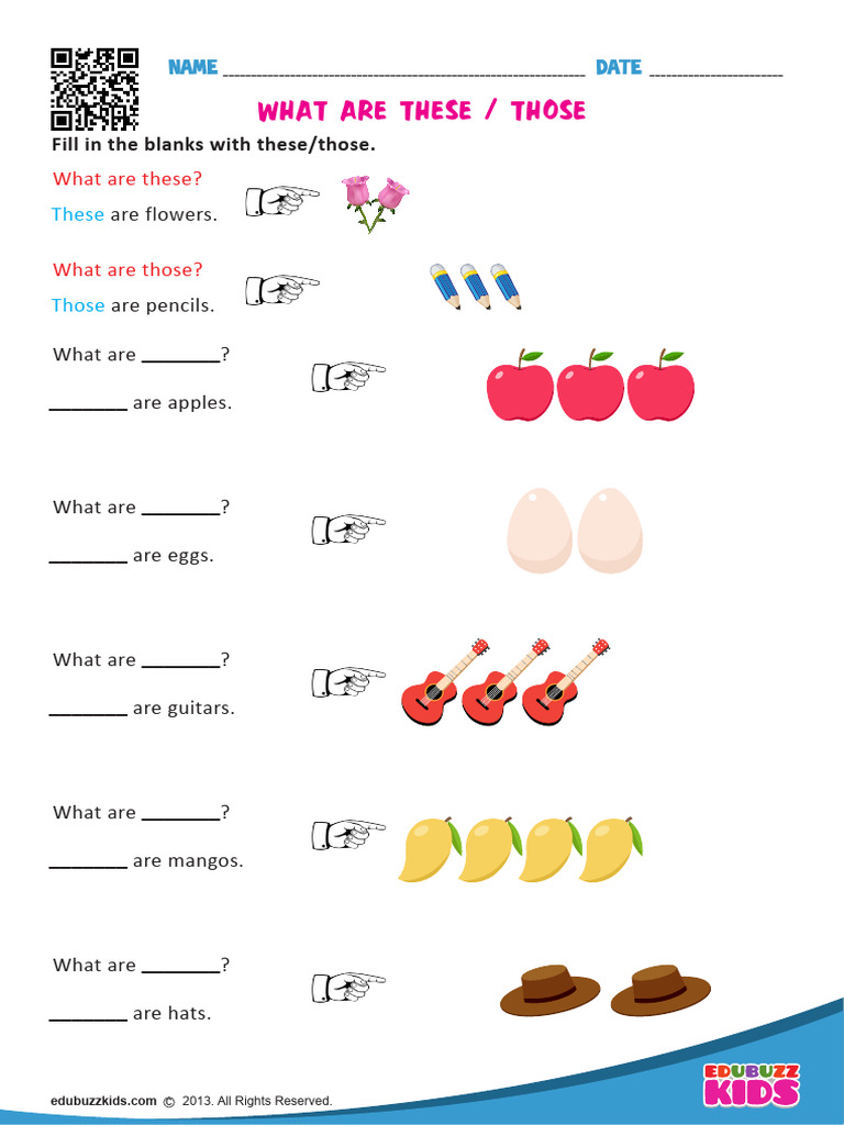 This/Those Worksheet for Kids | PDF