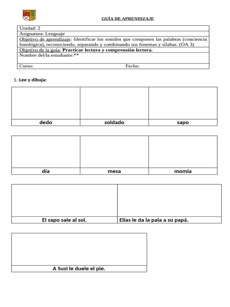 Cuadernillo de Lectoescritura 2do Grado | PDF