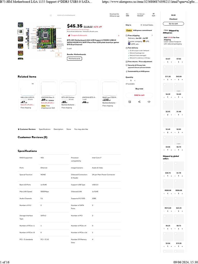 B75-HM Motherboard LGA 1155 Manual | PDF | Computer Science | Electronics