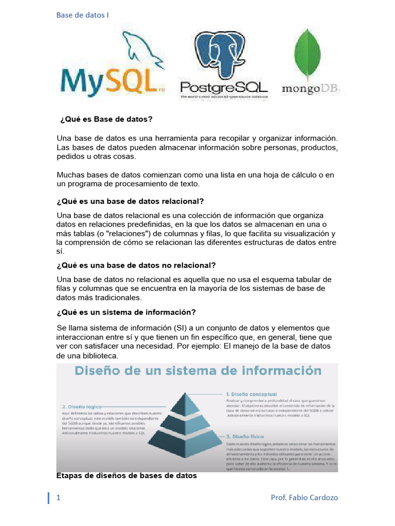 Introducción a Bases de Datos y SQL | PDF | Bases de datos | SQL