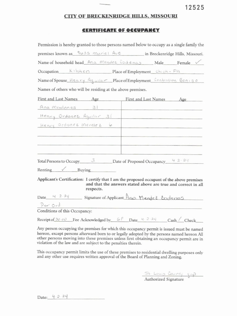Occupancy Permit | PDF