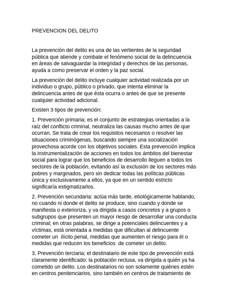 Estrategias de Prevención del Delito | PDF | Prevención del crimen ...
