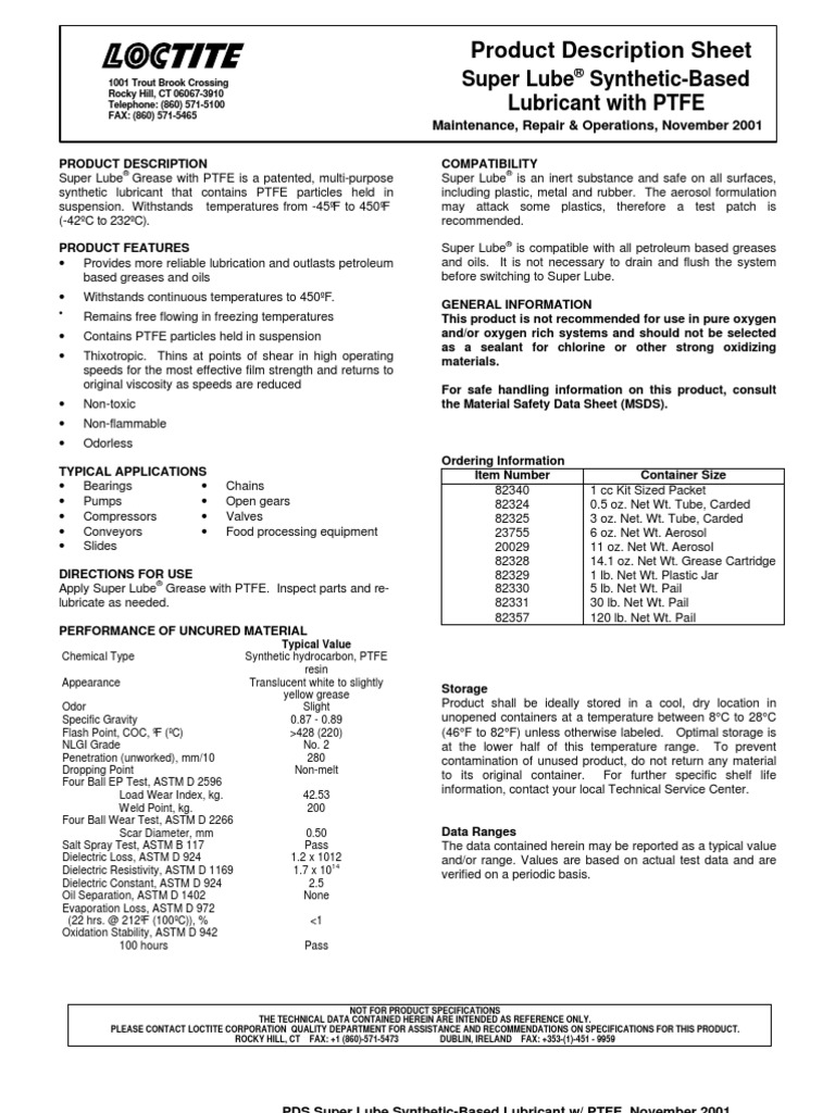 Loctite 1 | PDF | Lubricant | Building Engineering