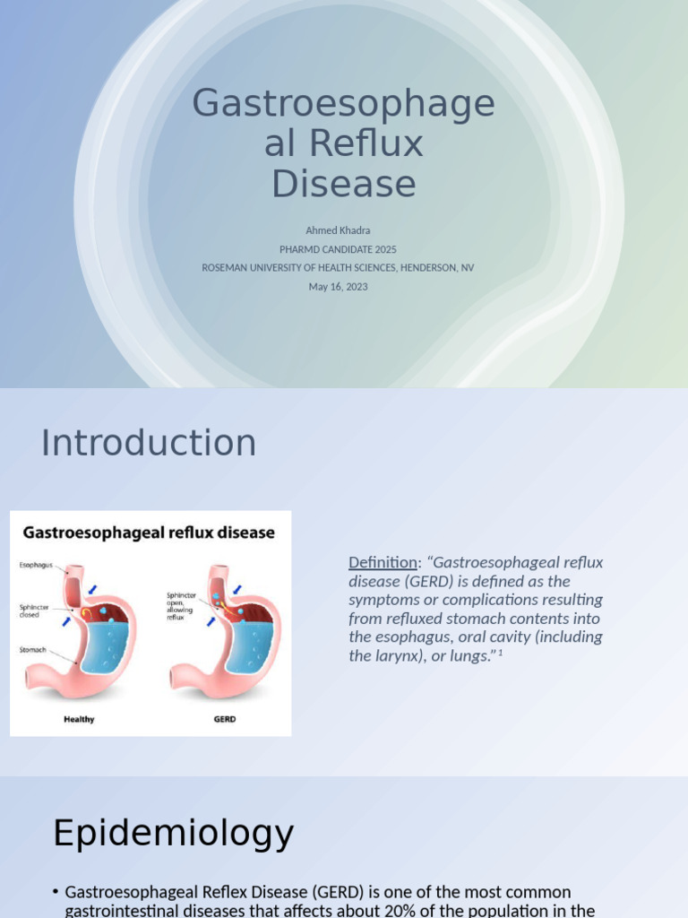 Overview of Gastroesophageal Reflux Disease | PDF | Gastroesophageal ...