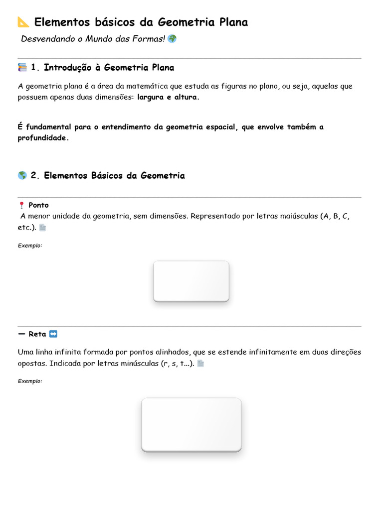 Elementos da Geometria Plana Explicados | PDF | Linha (Geometria ...