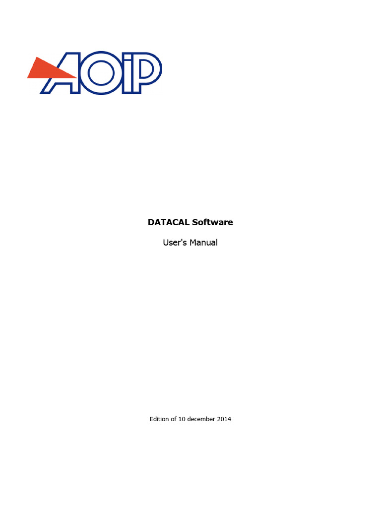 DATACAL Software User Manual Guide | PDF | Window (Computing ...