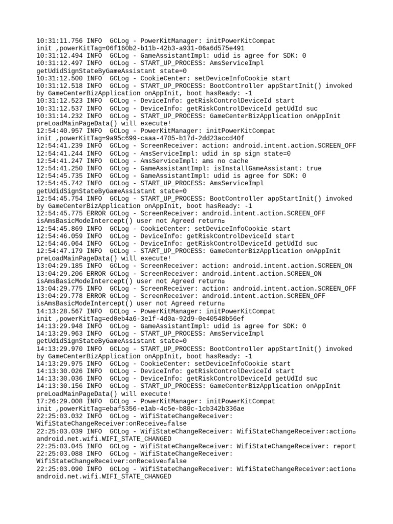 GameCenter App Initialization Logs | PDF