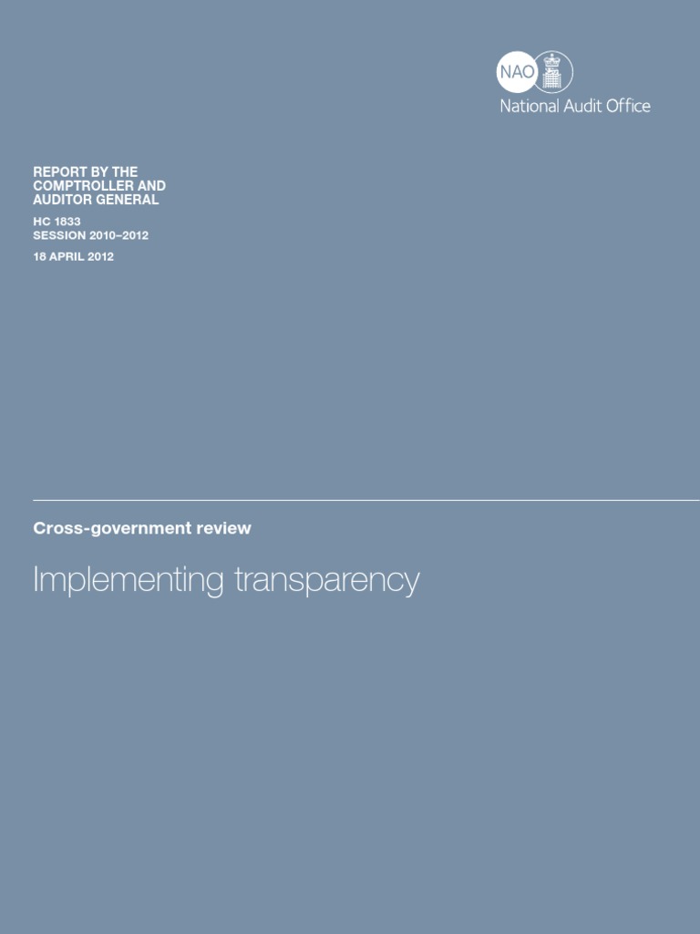 Cross-Government Transparency Review Report | PDF | Transparency ...