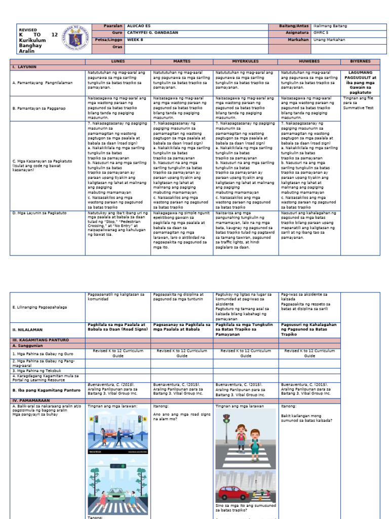 GMRC 5 DLL Q1 W8 | PDF