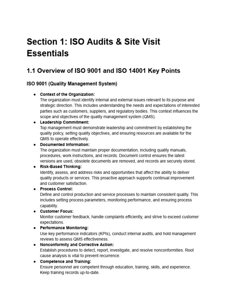 ISO Audits and Environmental Compliance Guide | PDF | Quality ...