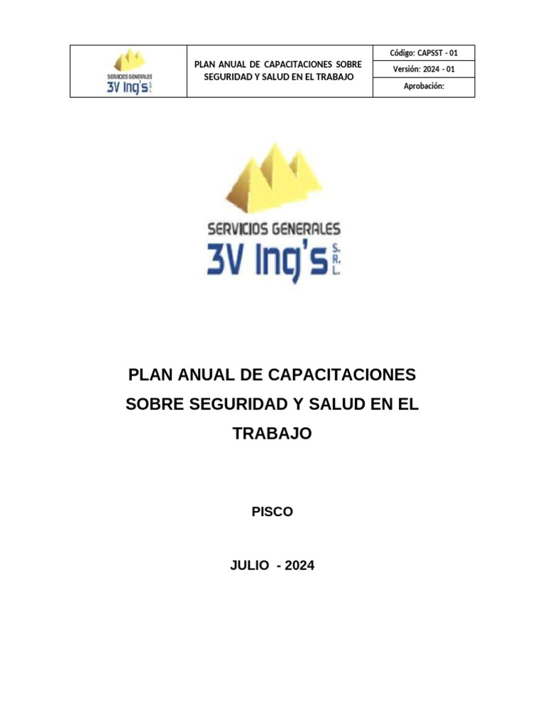 Plan Anual de Capacitación SST 2024 | PDF | La seguridad